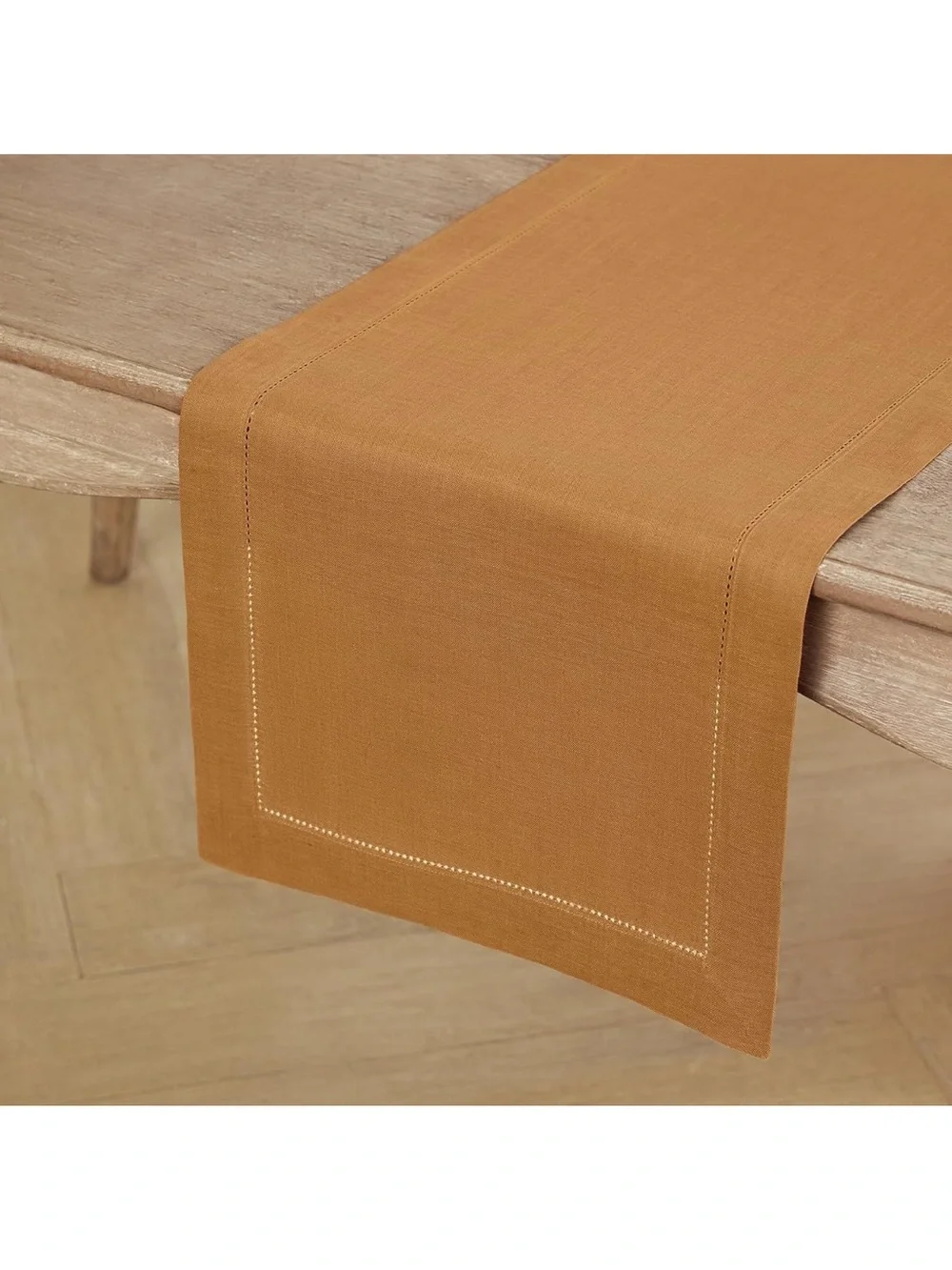 Linen Brown Sugar Table Runner 120 Inches Long - 100% Pure Linen Table Runner